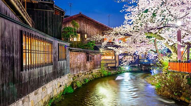 Il fiume Shirakawa a Kyoto